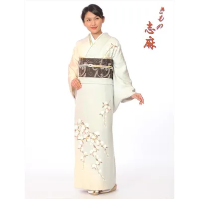 訪問着 レンタルフルセット8AD153 岩下志麻 ブランド レンタル訪問着 着物レンタル 結婚式 お宮参り 入学式 きもの志麻 グリーン暈し 胡蝶蘭 149cm〜171cm 爆買
