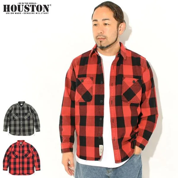 ヒューストン ビエラ シャツ 長袖 HOUSTON メンズ ビンテージ ブロック チェック ( Vintage Block Check Viyella L/S Shirt カジュアルシャツ 41362VW )