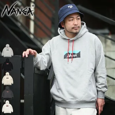 ナンガ パーカー プルオーバー NANGA メンズ 26FW エコ ハイブリッド ボックス ロゴ スウェット フーディ ( ECO Hybrid Box Logo Sweat Hoodie NW2441-1F002 )