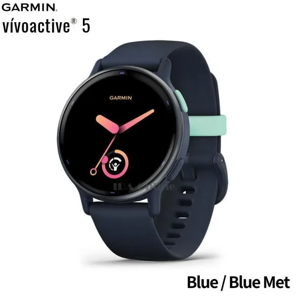 ガーミン vivoactive5 Blue/Blue Met GPS スマートウォッチ GARMIN 010-02862-42 AMOLED 睡眠計機能向上 BodyBattery機能向上 Music