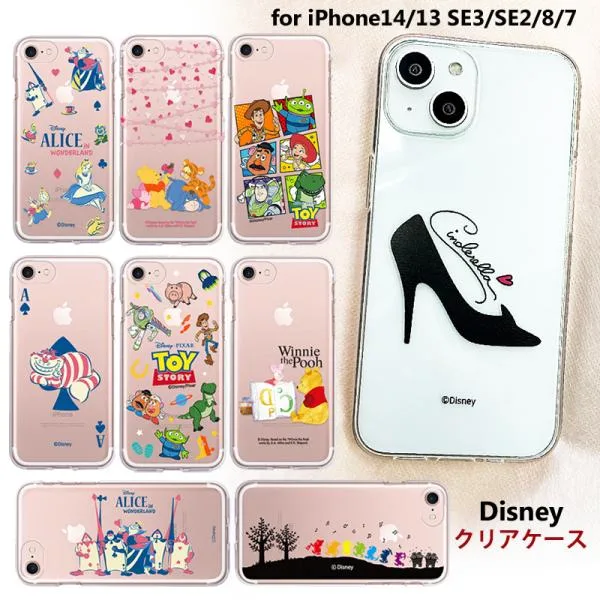 iPhone13 iphone14 iphoneSE3 SE2ケース ディズニー クリアカバー かわいい disney 透明