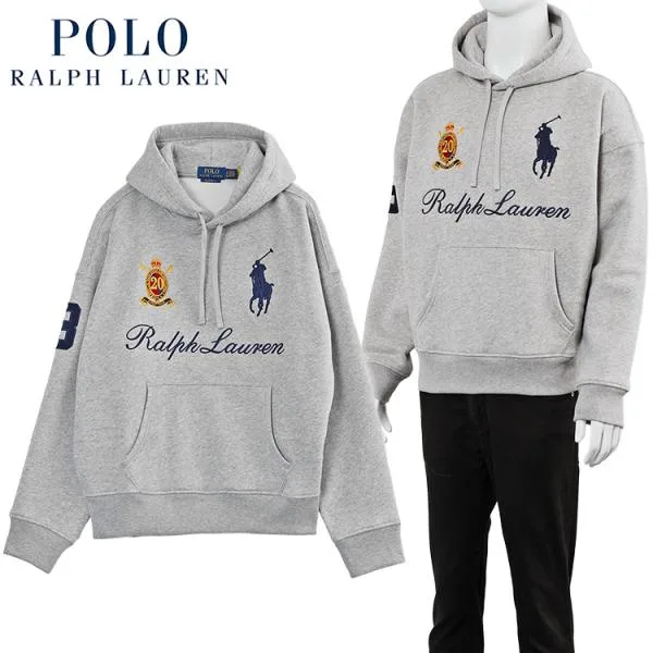 ポロ ラルフローレン POLO RALPH LAUREN パーカー裏起毛 ビッグポニー ロゴ 710P03957-002:グレー