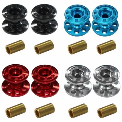 ミニ四駆 2段 アルミ ローラー 軽量 2個セット 13-12mm カラー全4色 銀 黒 赤 青 黒 グレードアップ パーツ 改造 コーナリング 部品 交換