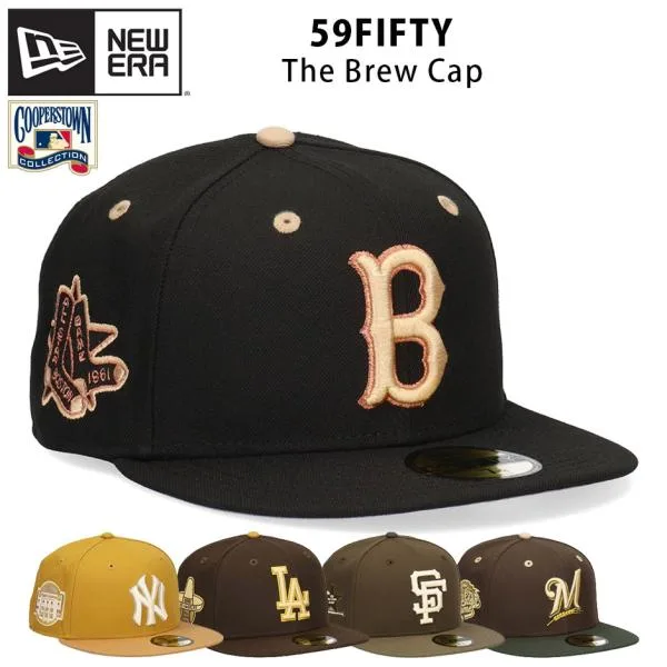 ニューエラ 59FIFTY The Brew キャップ NEW ERA 5950 ブリュワーズ レッドソックス ドジャース ヤンキース ジャイアンツ フラットバイザー