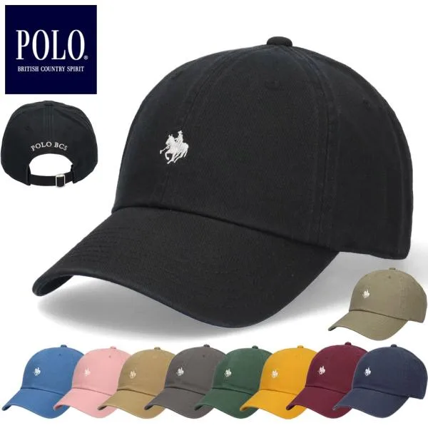 ポロ ビーシーエス POLO BCS ポロプレーヤー キャップ ロゴキャップ 帽子 サイズ調節可能 メンズ レディース ユニセックス ブランド ローキャップ