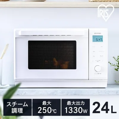 オーブンレンジ 電子レンジ フラット 24L 時短ブースト タイパレンジ 同時調理 時短 スチームオーブンレンジ MO/PMO-F2404 アイリスオーヤマ *