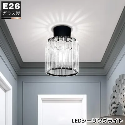 LEDシーリングライト 小型 ガラスシェード 天井照明 おしゃれ 北欧 モダン コンパクト インテリア照明 玄関 廊下 トイレ 洗面所