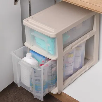 キッチンストッカー シンクスリム 幅22cm 2段 ( キャスター付き スリム 日本製 プラスチック シンク収納 シンク下収納 シンク 収納ストッカー 収納ケース )