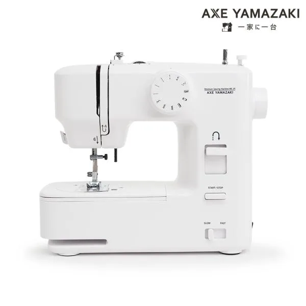 電子ミシン ME-25 自動糸調子 アックスヤマザキ ミシン コンパクト ミシン本体 初心者 おすすめ シンプル 水平釜 軽い ホワイト 白 電池 2WAY コードレス 電子