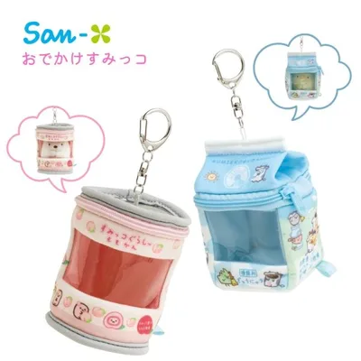 サンエックス すみっコぐらし すみっコマーケット おでかけすみっコ ぬいぐるみキーホルダー ポーチ 収納 透明 キーホルダー かわいい 持ち運び チャーム ぬいぐ