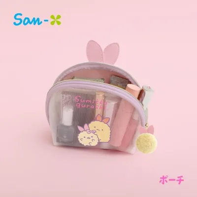サンエックス すみっコぐらし 天使なえびてんアイドル ポーチ CA54901 4974413857925 小物入れ キャラクター かわいい 化粧 メイク 小さめ おしゃれ メッシュ