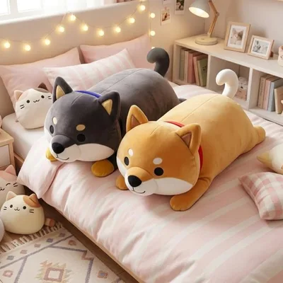 もちふわクッション Lサイズ フレンズヒル 柴田さん しばたさん 柴犬 黒柴 ふわふわ ぬいぐるみ クッション やわらかい 抱き枕 送料無料