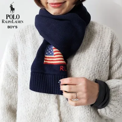 ポロ ラルフローレン POLO RALPH LAUREN マフラー COTTON FLAG SCARF レディース メンズ 323953203001 (ネコポス対象)