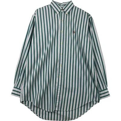 古着 ラルフローレン Ralph Lauren YARMOUTH マルチストライプ 長袖 ボタンダウンストライプシャツ メンズM相当 /eaa614716