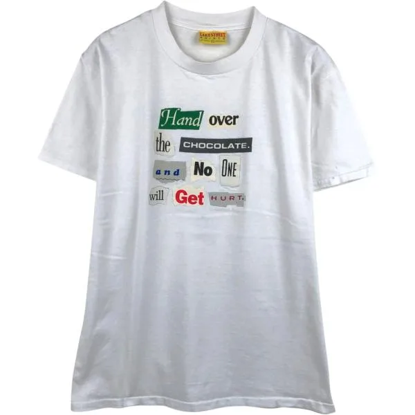 古着 90年代 LAKE STREET メッセージプリントTシャツ USA製 メンズL相当 ヴィンテージ /eaa642649