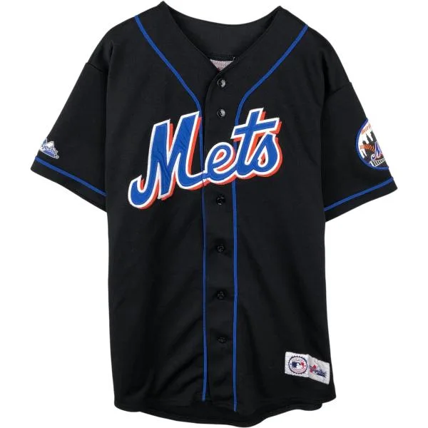 古着 マジェスティック MAJESTIC MLB NEW YORK METS ニューヨークメッツ ゲームシャツ ベースボールシャツ メンズL相当 /eaa643230