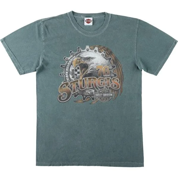 古着 ハーレーダビッドソン Harley-Davidson 鷲柄 イーグル柄 モーターサイクル バイクTシャツ メンズL相当 /eaa653704