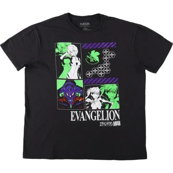古着 EVANGELION エヴァンゲリオン アニメ キャラクタープリントTシャツ メンズXL相当 /eaa656933