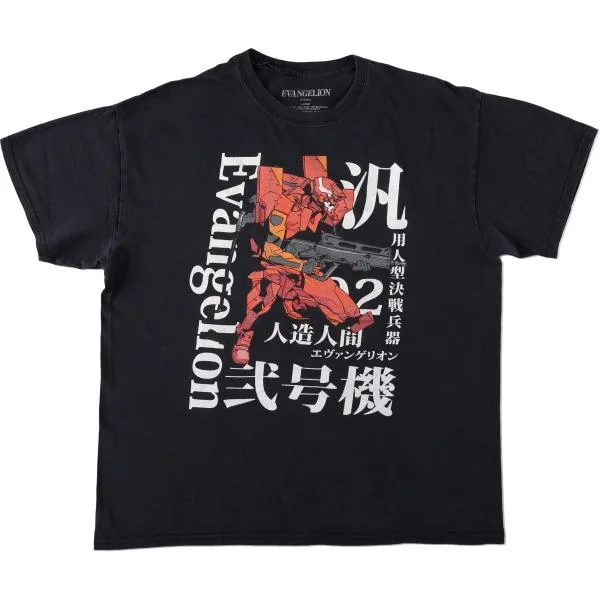 古着 EVANGELION 新世紀エヴァンゲリオン 弐号機 アニメ キャラクタープリントTシャツ メンズL相当 /eaa662484