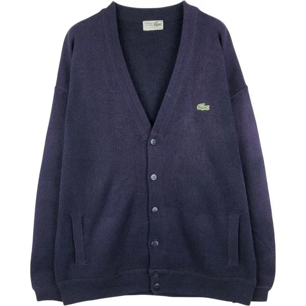 古着 70~80年代 ラコステ LACOSTE CHEMISE アクリルニットカーディガン スペイン製 メンズXL相当 ヴィンテージ /eaa663556