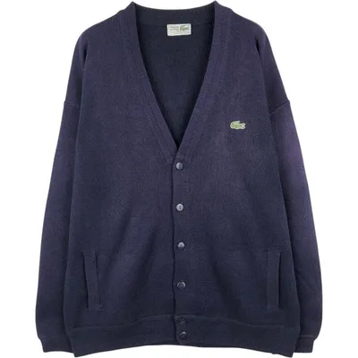 古着 70~80年代 ラコステ LACOSTE CHEMISE アクリルニットカーディガン スペイン製 メンズXL相当 ヴィンテージ /eaa663556