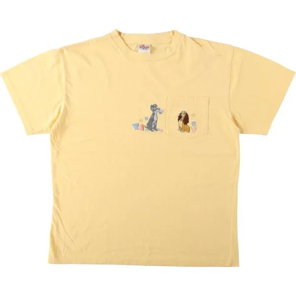 古着 00年代 ディズニー DISNEY Lady AND THE TRAMP わんわん物語 キャラクター刺繍Tシャツ レディースL相当 /eaa665605