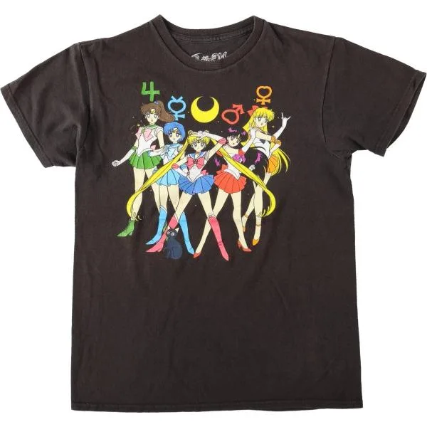 古着 SAILOR MOON 美少女戦士セーラームーン アニメ キャラクタープリントTシャツ レディースS相当 /eaa665614