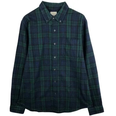 古着 90年代 エルエルビーン ブラックウォッチチェック 長袖 ボタンダウン フランネルチェックシャツ メンズL相当 ヴィンテージ /eaa666136