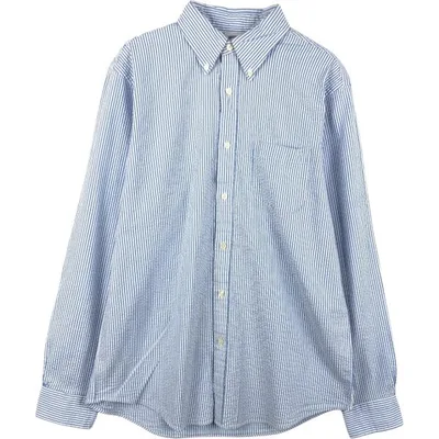 古着 ブルックスブラザーズ Brooks Brothers 1818 REGENT FIT シアサッカー 長袖 ストライプシャツ メンズM相当 /eaa666732