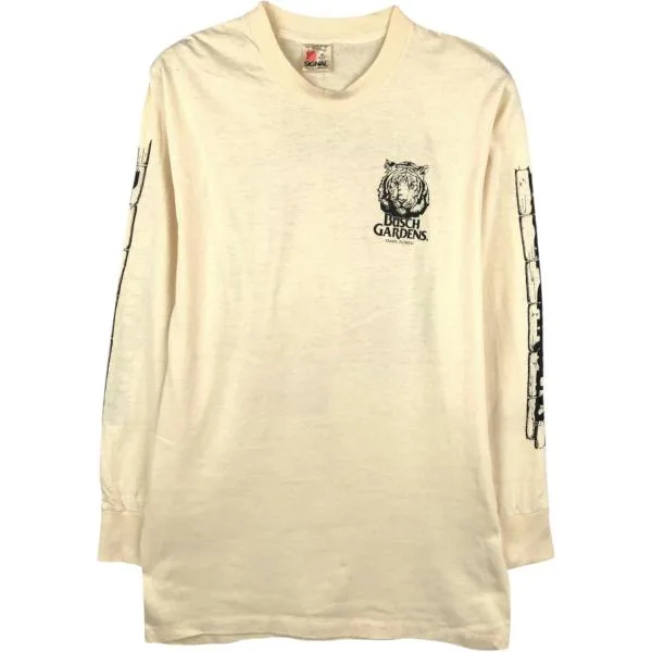 古着 80年代 SIGNAL レオパード柄 ヒョウ柄 ロングTシャツ ロンT USA製 メンズM相当 ヴィンテージ /eaa667945