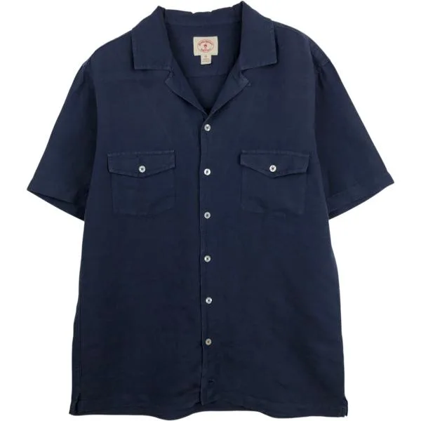 古着 ブルックスブラザーズ Brooks Brothers Red Fleece 半袖 オープンカラー リネンシャツ メンズM相当 /eaa668171