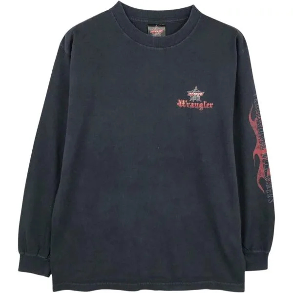 古着 Professional Bull Riders ファイヤーパターン ロングTシャツ ロンT メンズM相当 /eaa669195