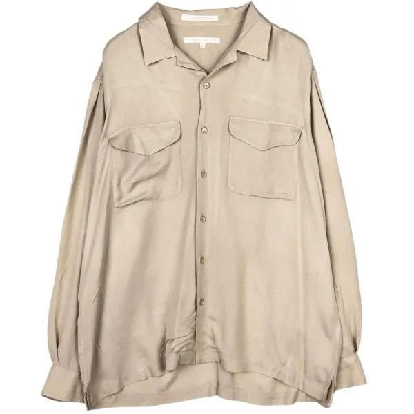 古着 ペリーエリス PERRY ELLIS オープンカラー 長袖 シルクシャツ ボックスシャツ メンズL相当 /eaa673008