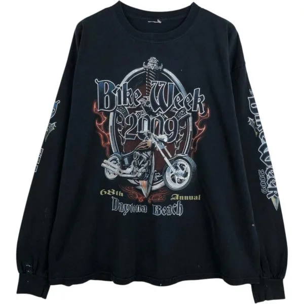 古着 ロングTシャツ ロンT メンズXL相当 モーターサイクル /eaa673104