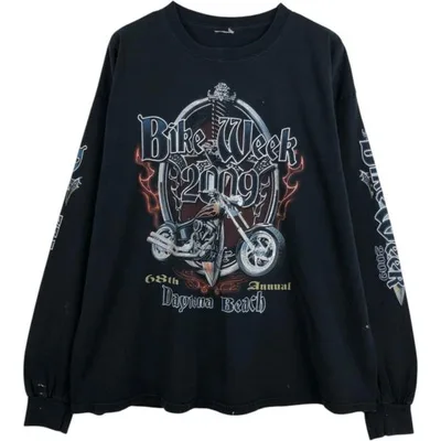 古着 ロングTシャツ ロンT メンズXL相当 モーターサイクル /eaa673104