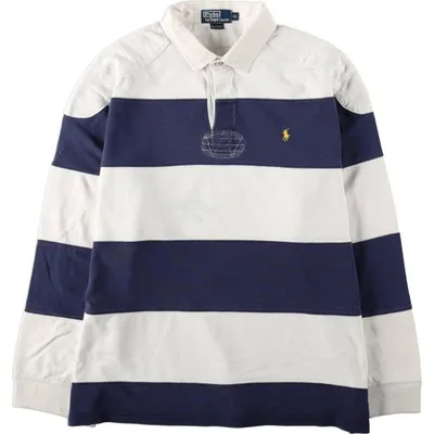 古着 ラルフローレン Ralph Lauren POLO by Ralph Lauren ボーダー柄 長袖 ラガーシャツ メンズXL相当 /eaa673268
