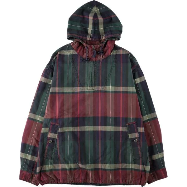 古着 00年代 エディーバウアー Eddie Bauer チェック柄 マドラスチェック アノラックパーカー メンズM相当 /eaa673314