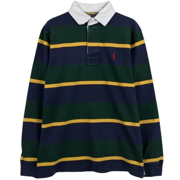 古着 ラルフローレン Ralph Lauren POLO RALPH LAUREN ボーダー柄 マルチボーダー 長袖 ラガーシャツ メンズS相当 /eaa673510