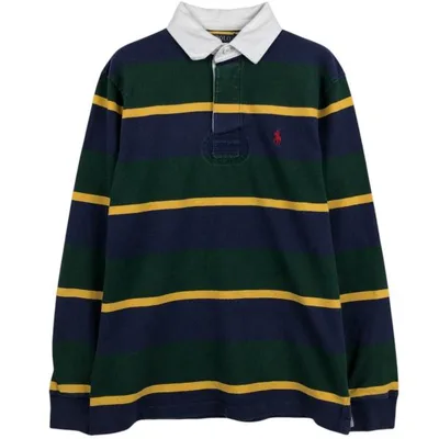 古着 ラルフローレン Ralph Lauren POLO RALPH LAUREN ボーダー柄 マルチボーダー 長袖 ラガーシャツ メンズS相当 /eaa673510
