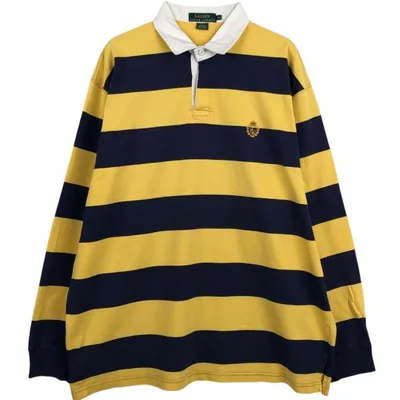 古着 ラルフローレン Ralph Lauren LAUREN ローレン ボーダー柄 長袖 ラガーシャツ メンズXL相当 /eaa673511