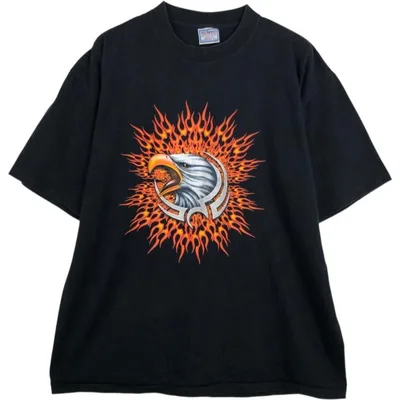 古着 90年代 Alll Sport 鷲柄 イーグル柄 モーターサイクル バイクTシャツ USA製 メンズXL相当 ヴィンテージ /eaa673685