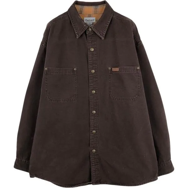 古着 カーハート Carhartt 長袖 ダックワークシャツ メンズL相当 /eaa674901