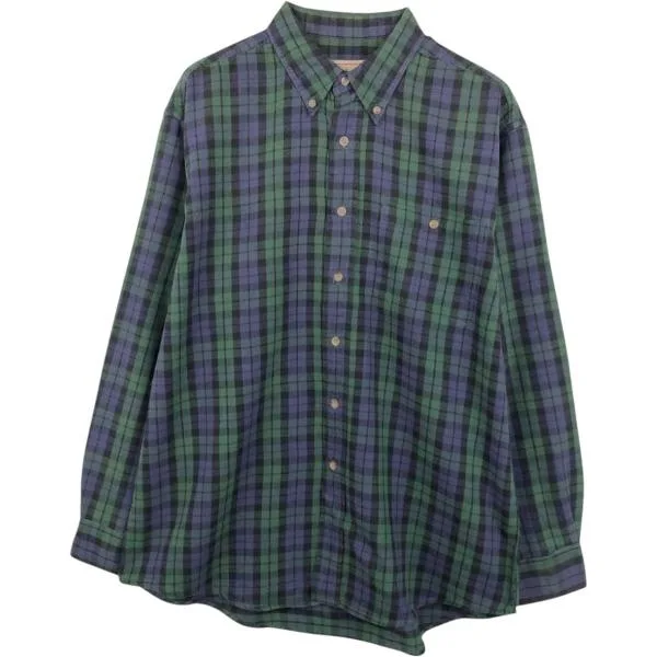 古着 ウールリッチ WOOLRICH ブラックウォッチチェック 長袖 ボタンダウン フランネルチェックシャツ メンズL相当 /eaa674905
