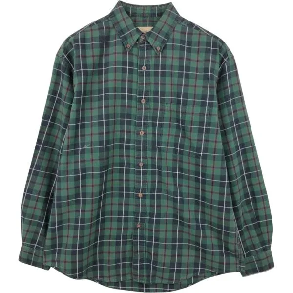 古着 エディーバウアー Eddie Bauer 長袖 ボタンダウン ライトネルチェックシャツ メンズM相当 /eaa674906