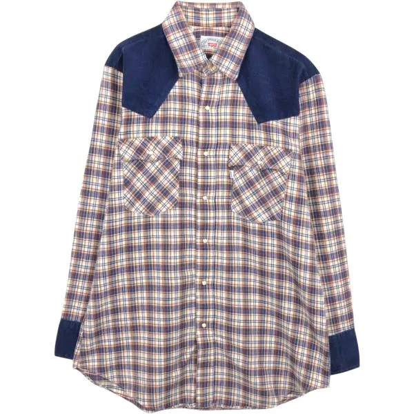 古着 リーバイス Levi's 長袖 ウエスタンネルチェックシャツ USA製 メンズL相当 /eaa674907