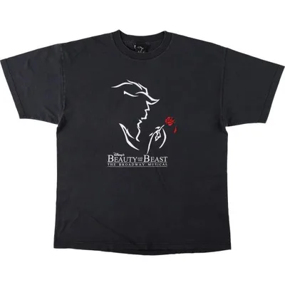 古着 DISNEY ディズニー Beauty And The Beast 美女と野獣 Broadway Musical キャラクタープリントTシャツ メンズXL相当 /eaa675128