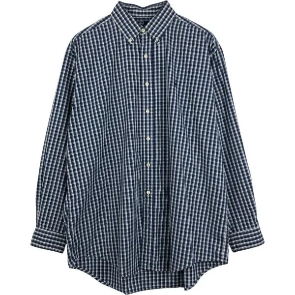 古着 ラルフローレン Ralph Lauren POLO by Ralph Lauren 長袖 ボタンダウンチェックシャツ カナダ製 メンズL相当 /eaa675368