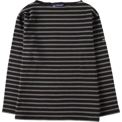 古着 セントジェームス SAINT JAMES ボーダー柄 ボートネック ロングTシャツ ロンT フランス製 レディースS相当 /eaa675534