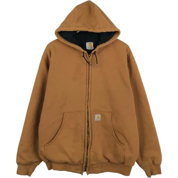 เสื้อผ้าเก่า เสื้อสเวตเตอร์ Carhartt เสื้อคลุมซิปเต็มผู้ชาย XXL เทียบเท่า /eaa675913