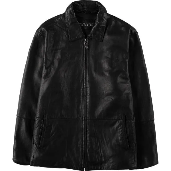 古着 90年代 ペリーエリス PERRY ELLIS PORTFOLIO レザージャケット メンズL相当 ヴィンテージ /eaa676183